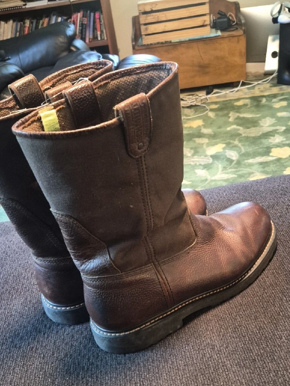 Men's Brown Pull-On Work Boots